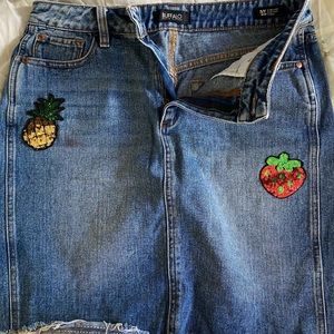 Womens Buffalo High Rise DIY Denim Skirt Size W28